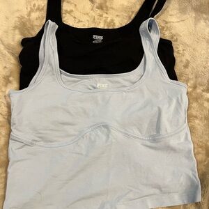 PINK Black and Light Blue Tank Tops